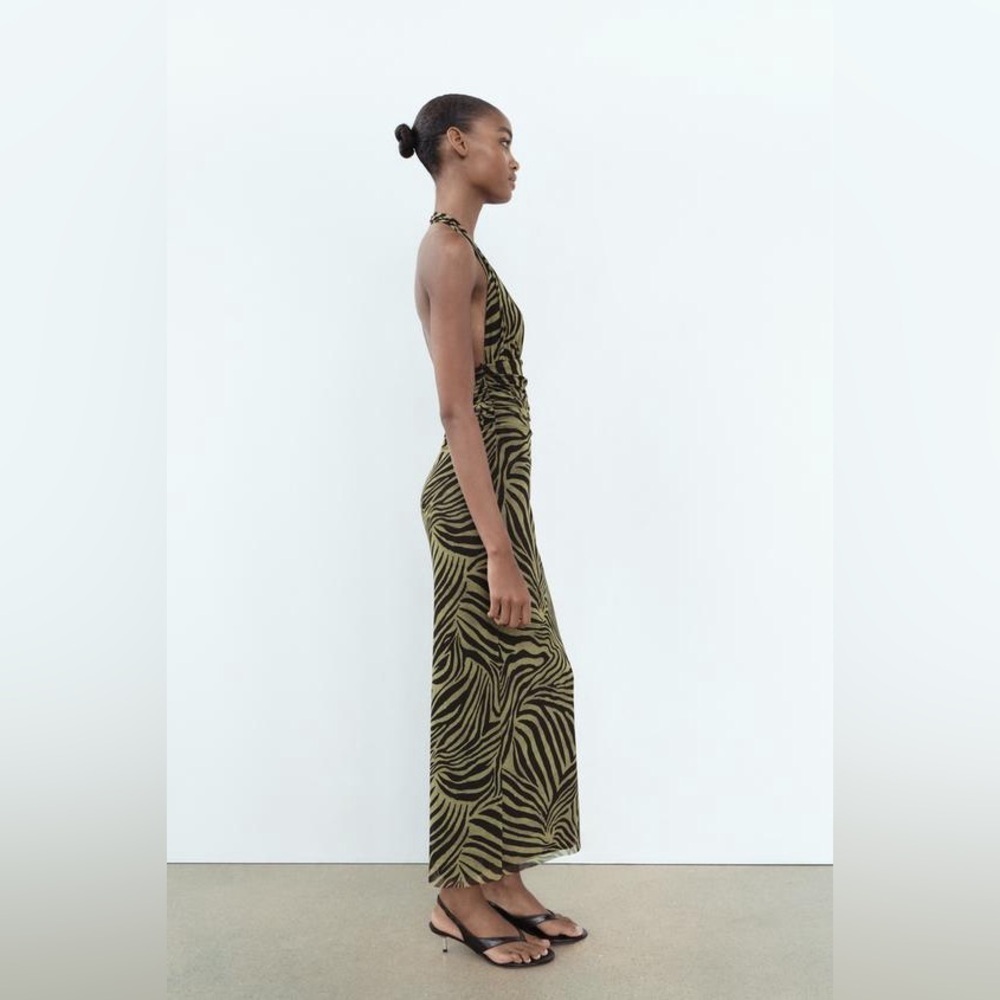 Zara Green and Black Backless Dress - Picture 3 of 8